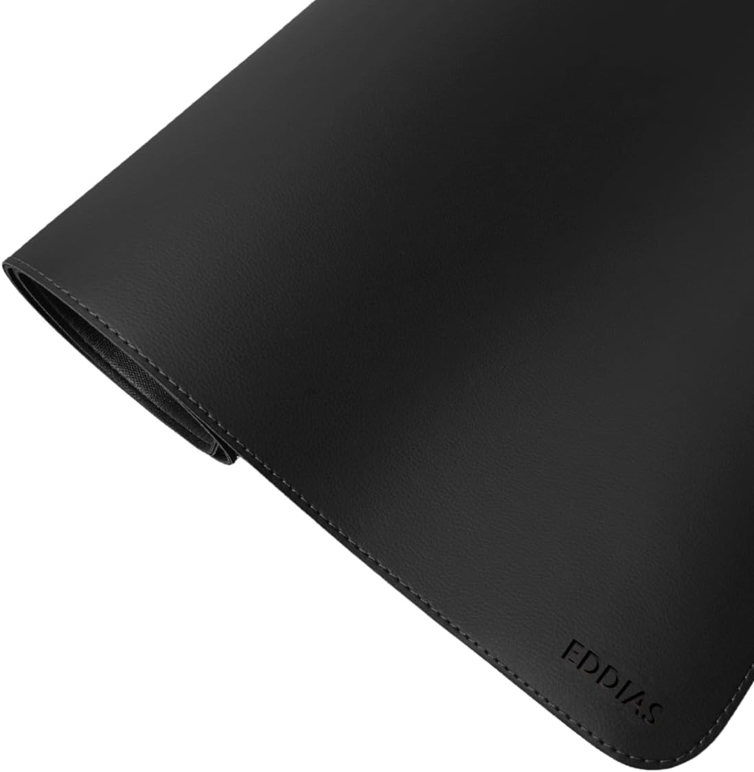 MousePad Desk Pad Eddias em Couro Ecologico 90x40cm + Porta-Copos - (Preto)