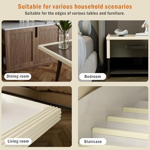 Image of Foam Table Edge and Corner Guards for Baby,(6.5ft Edge 4Corners),Baby Proofing Soft Corner Protectors,Furniture and Tables Child Baby Proof Bumpers, Pre-Taped Corner Cushions (Grey)