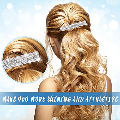 12 Pieces Rhinestone Hair Clips Bling Rhinestone Barrettes Small Hair Barrettes Silver Rhinestone Hair Bow Crystal Diamond Hair Clip Spring Hair Grip Clips Silver Ponytail Holder Hair Accessories #TOP4