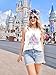 LUKYCILD Magic Castle Tank Top Women Magic Kingdom Shirts Graphic Tanks Summer Holiday Vacation Sleeveless Tops White