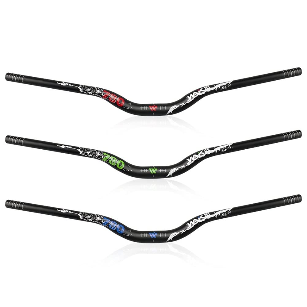 31,8 mm Manubrio superleggero per mountain bike, 780 mm in lega di alluminio MTB DH XC, manubrio rialzato (Blu, angolo grande)