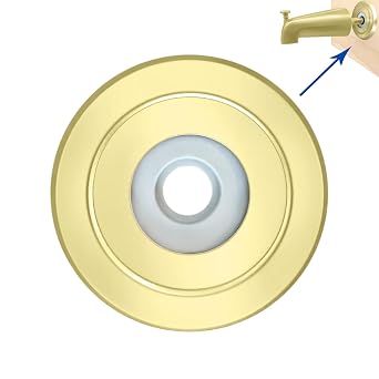 1/4" Spacer for Tub Spout, Flange Trim Ring for Bath Faucet, Eschutcheon Cover Plate for Spigot with Split PVC Blocking Water, Shower Pipe Remodeling Sealer 304SUS-Gold