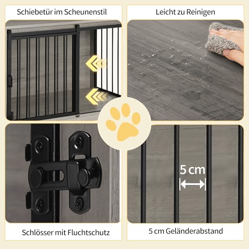 Hzuaneri Hundekäfig Möbel, 69 cm Hundebox, 2 Türen, Moderne Hundekäfig Indoor für kleine/mittlere/große Hunde, Beistelltisch, Hundebox für Zuhause 69 × 49 × 64,5 cm, Hell Elfenbein DFC84305B
