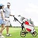 Clyvira 4-Wheel Golf Push Cart, 1-Click Folding, 300 lbs Load Capacity, Large Storage with Cup Holder, Cooler Bag, 10