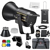Godox VL150II 165W 5600±200K CRI96+,TLCI 96+ LED Studio Video Light with APP Control, Built-in FX Effects, Outdoor-Indoor Dual-use LED Continuous Light （VL150 Upgrade ）
