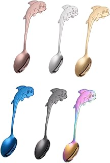 ULTECHNOVO 6Piezas Cucharas Inoxidable Multifuncional para Café y Postres Colores
