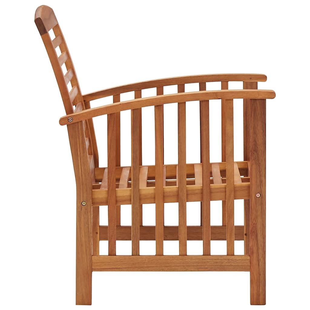 vidaXL 2X Madera Maciza de Acacia Sillas de Jardín Asiento Mobiliario Muebles Cocina Hogar Restaurante Comedor Exterior con Respaldo