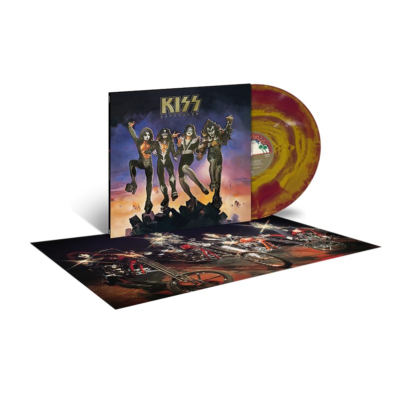 Kiss Destroyer 50th Anniversary Premium Metallic Gold & Purple Fire
