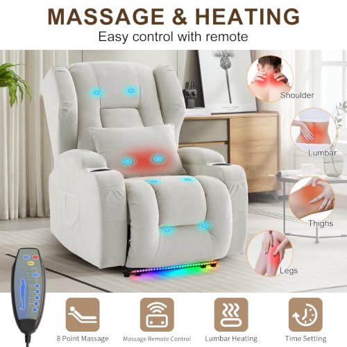 Image of DRMBOOK Power Recliner Chair, Wall Hugger Reclining Sofa