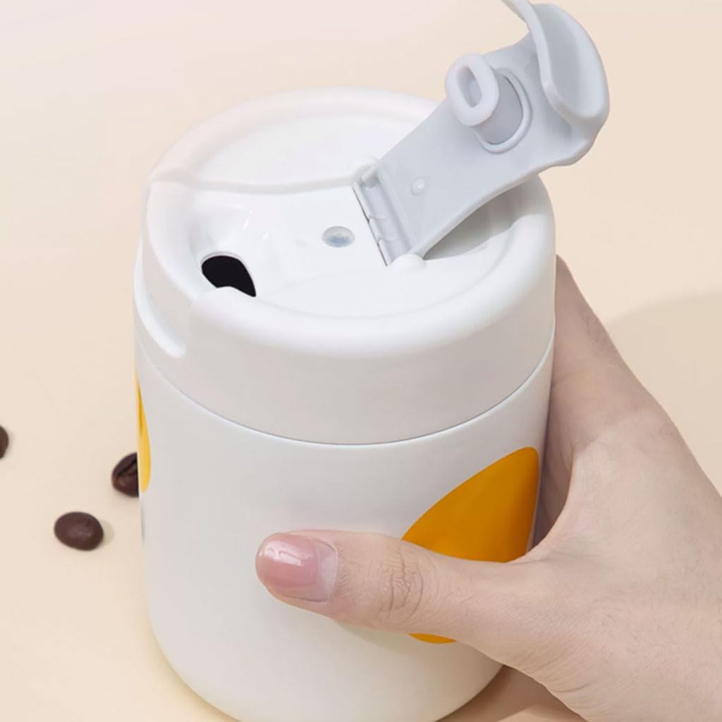 große kapazität 320 ml/10,8 oz Edelstahl-Isolierbecher mit Deckel, tragbarer Reise-Kaffeebecher, Büro-Trinkbecher, Auto-Getränkebecher solide