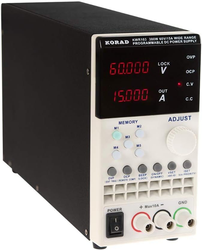 Korad KWR103 Programmable DC Power Supply with included accessories