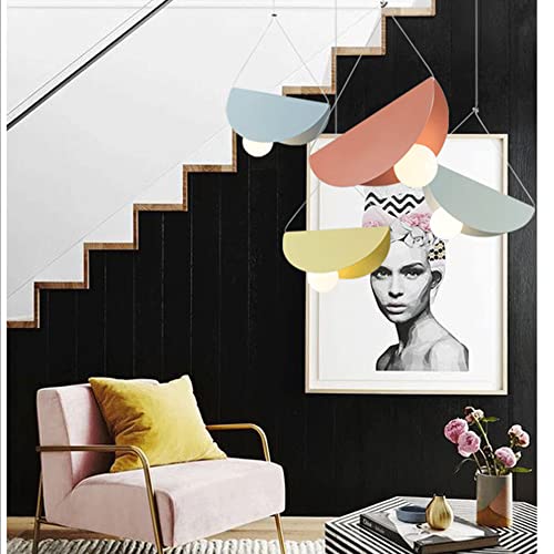 Lustre macaron E27 avec petite lampe suspendue réglable de style - 4