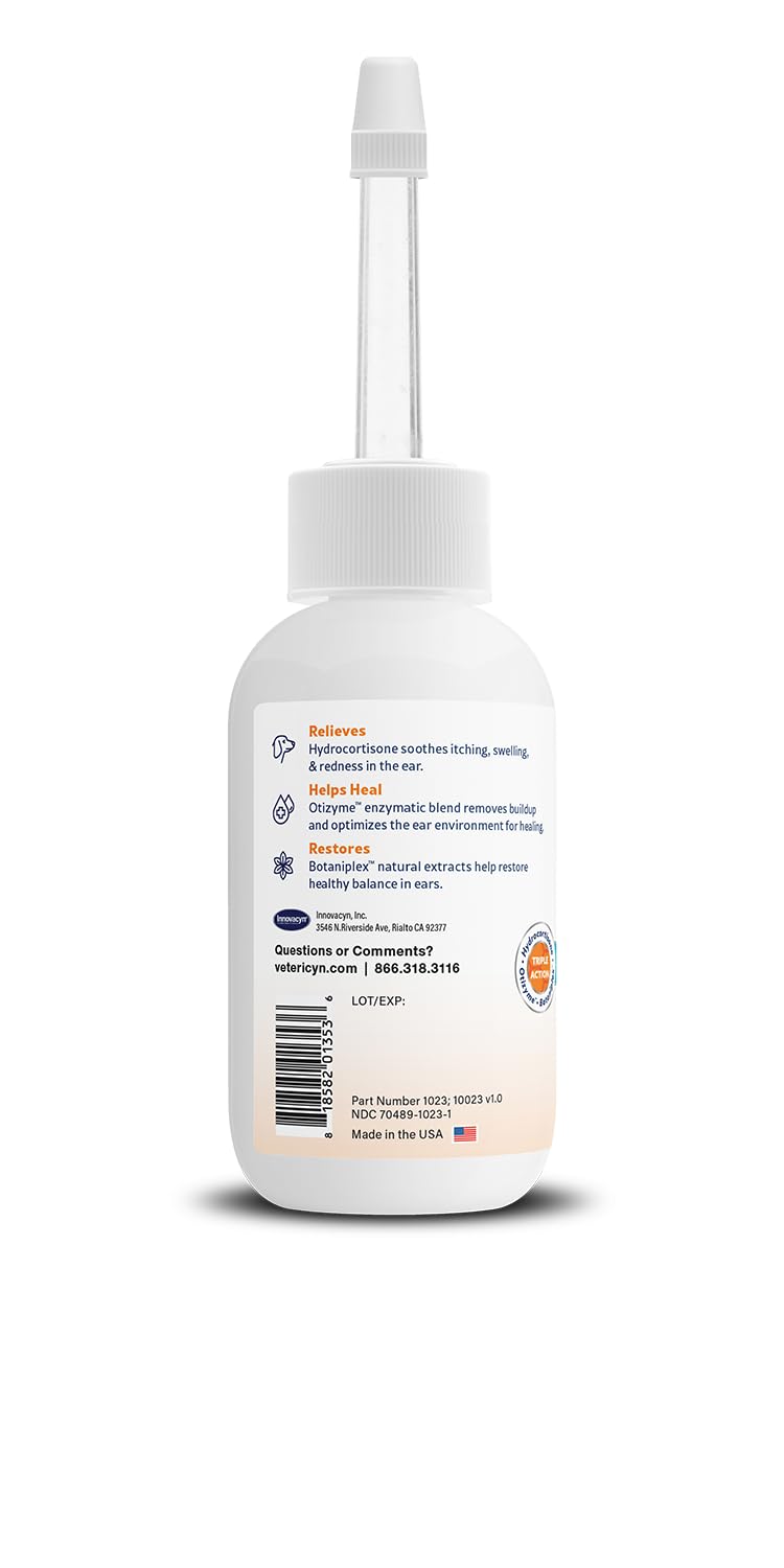 Vetericyn Triple-Action Ear Treatment for Dogs & Cats - 1% Hydrocortisone Ear Drops for Dog Ear Infection Relief - Fast Itch Relief & Healing with Otizyme Blend. 1.5 Ounce - image 4