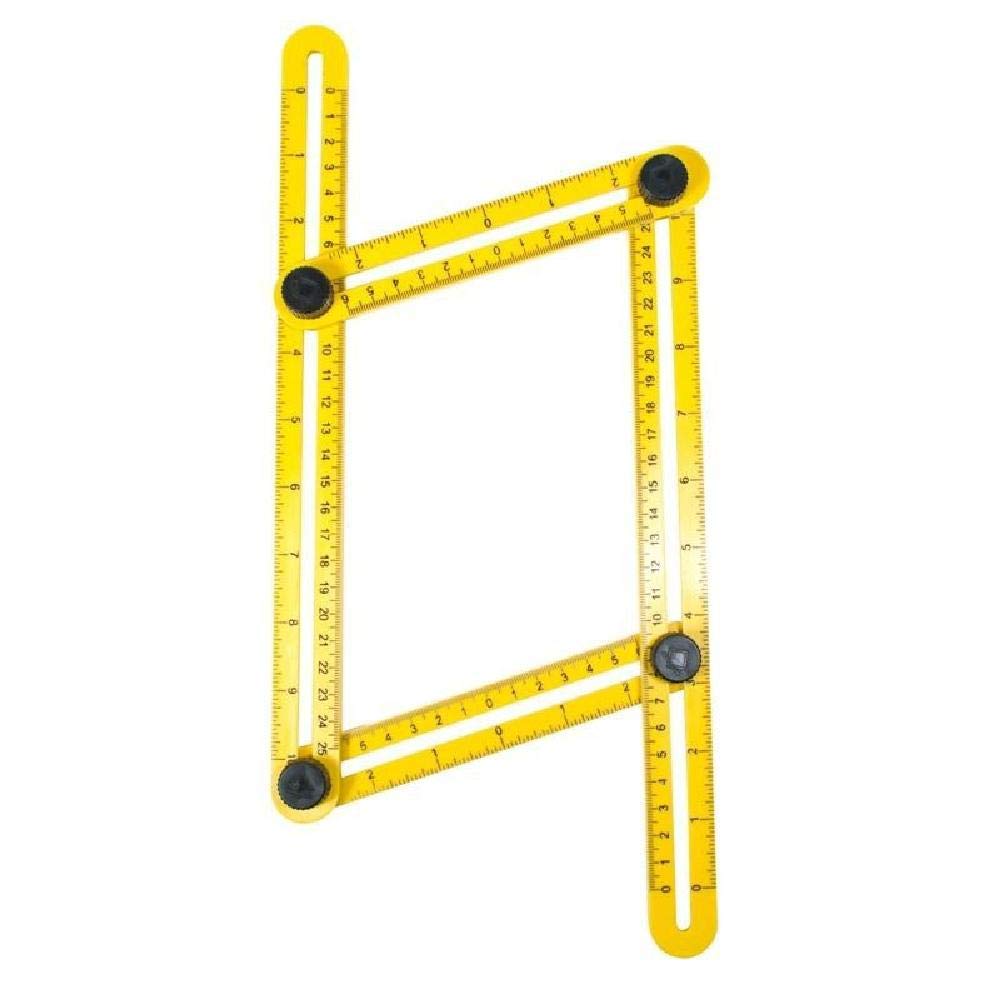 GWZZ Angle Adjuster Template Tool,Suitable For Hobbyists,Builders,Craftsmen,Multifunctional ABS Movable Square Ruler,Metric Scale,Multifunctional Measuring Square,Measuring Tool,Folding Ruler,Yellow