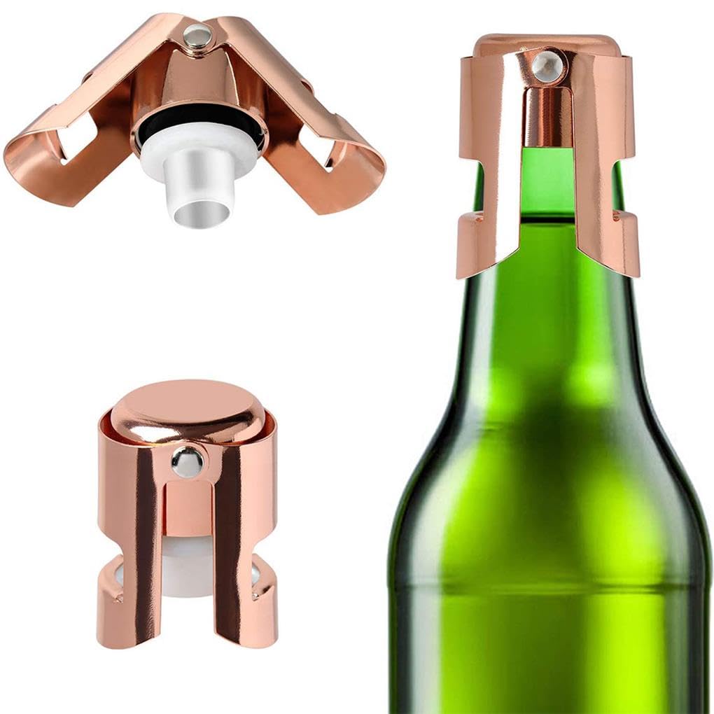 Lot de 10 bouchons de bouteille de champagne réutilisables en acier inoxydable pour maison, bar, restaurant Style 2