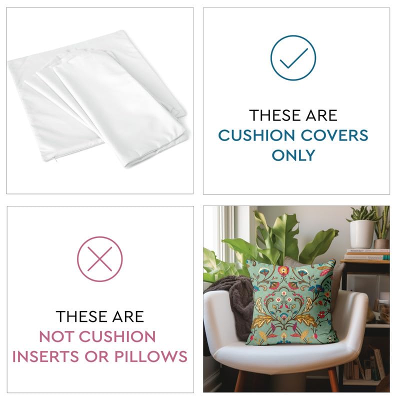 Encasa XO Decorative Throw Pillow Covers 20x20 in - Polyester Floral Digital Print T1 Timeless, 50 x 50 cm (Pack of 2) - Image 2