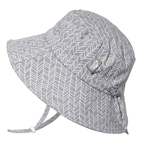 Image of JAN & JUL Sun Protection Baby Bucket Hat (S: 0-6 Months, Grey Herringbone)