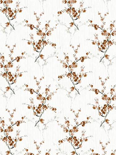 Image of DDECOR - Cherry Blossom 100% Cotton Double Bedsheet with 2 Pillow Covers, Brown
