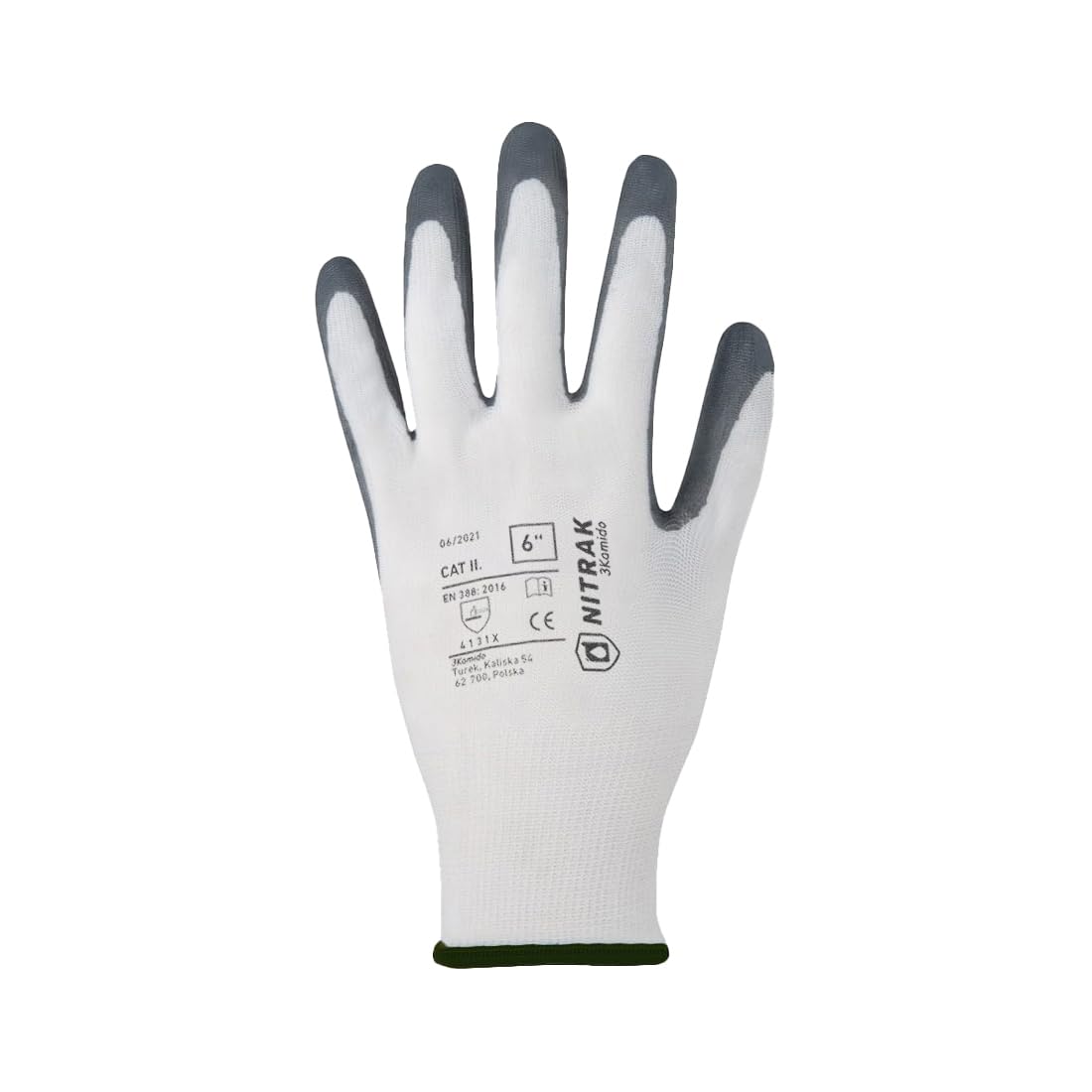 NITRAK Guantes de trabajo - Guantes antideslizantes sin costuras. Revestido con nitrilo que aumenta la resistencia a la grasa, aceites, grasas e hidrocarburos II EN 388 4131X
