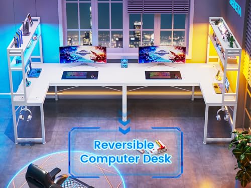 Sedeta 3482_3-WHITE Corner Desk, Reversible 45.3 Inch Small Computer Desk thumb #2