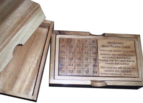Mysterious Mind Reader Tarjetas tamaño grande en caja de madera - ¡Magia!