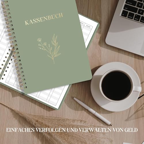 BIROYAL Kassenbuch A5-120 Seiten Haushaltsbuch, Budget Planner & Kassenbücher - Einnahmen Ausgaben Buch - Haushaltsbuch zum Eintragen - Kassenbuch Kleinunternehmer- Ausgaben Tracker Finanzplaner