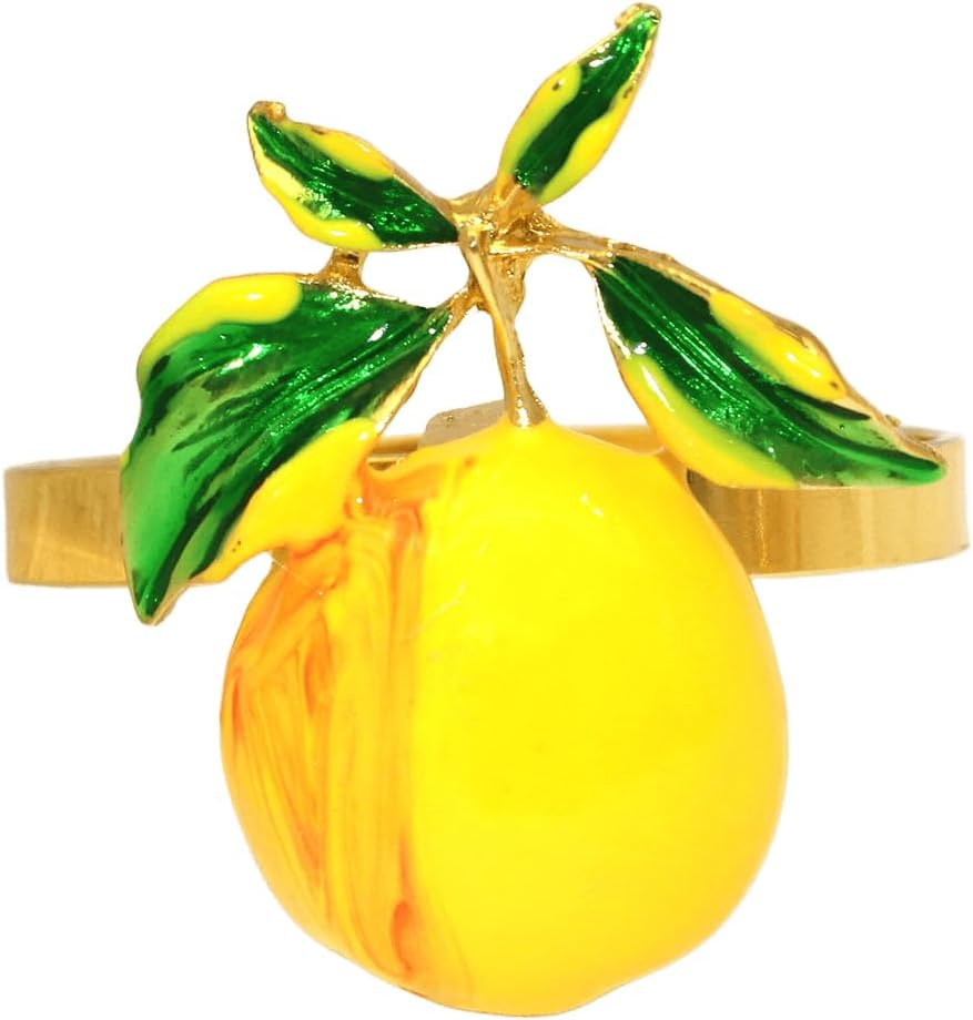 Lemon Napkin Rings Set of 8 for Fall Party Christmas Table Decor