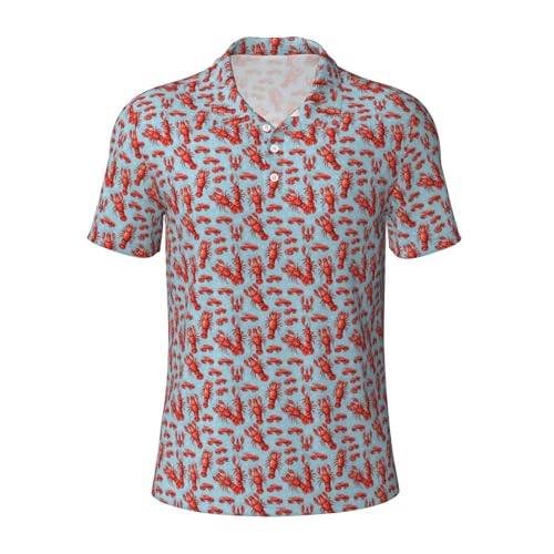 Polo imprimé homard rouge respirant parfait pour rester frais en plein air