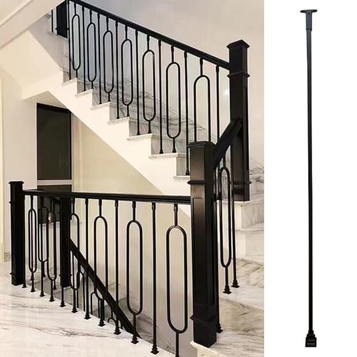 Poteaux de balustrade d'escalier métal 95 cm pour remplacer une rampe abîmée