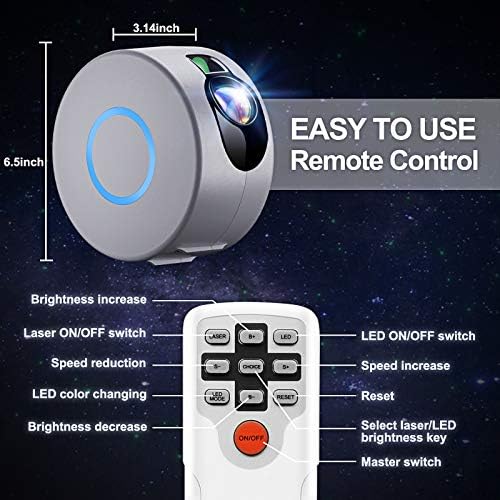Bozhihong Star Projector,LED Galaxy Projector Light with Nebula,Night Light Projector with Remote Control for Kids Baby Adults Bedroom/Party/Game Rooms/Home Theatre/ and Night Light Ambience (Black)