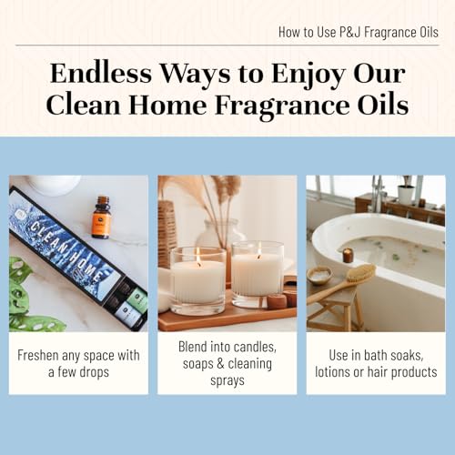 P&J Fragrance Oil Clean Home Set | Lemongrass, Fresh Cotton, Clean & Fresh, Aloe, Bamboo, Orange Candle Scents for Candle Making, Freshie Scent, Soap Making Supplies, Diffuser Oil Scents - Image 6