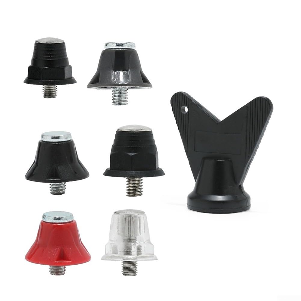 12 tacchetti di ricambio per scarpe da calcio, in lega di alluminio, filettatura da 5 mm, per scarpe da calcio, rugby, escursionismo, antiscivolo, trazione stabile, in diverse dimensioni (10 mm, 13 mm