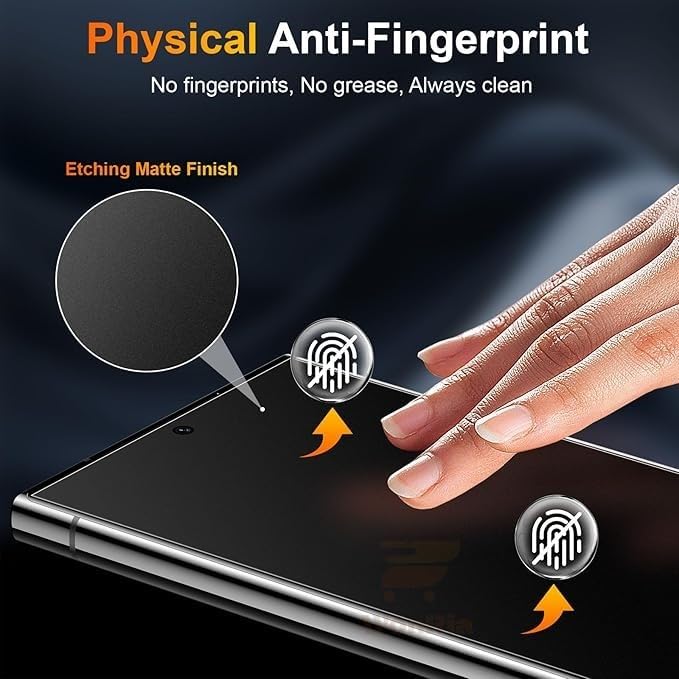 Image of WonRia Matte Tempered Glass for Samsung S25 Ultra 5G [100% FingerPrint Working /S-PEN Compatible ] 9H Glass Screen Guard for Galaxy S25 Ultra - Pack of 1