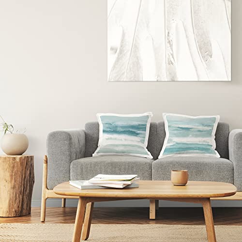 Image of Stupell Industries | Turquoise White Abstract Forms, 18 x 18 Each