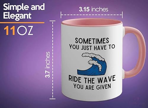 Miniatura 6 de Surfing Two Tone Pink Edition Coffee Mug 11oz - Ride the wave - Surfing Enthusiast Gifts Water Sport Surfboard Athletics Hobby Beach Sea Windsurf
