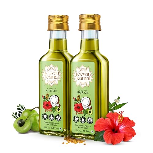 Image of Hair Growth Oil -100ml | Hair Fall Control, Healthy Scalp, Strong Hair | Blend of Amla, Hibiscus Flower and Leaf, Curry Leaf, Roasted Methi, Bhringraj, Neem | Organic (Pack of 2)