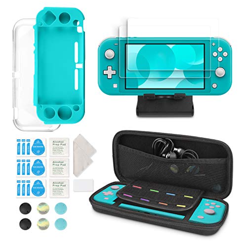 Kit 6 en 1 de Accesorios para NS Switch Lite - Incluye Funda de Transporte para NS Switch Lite, Funda Transparente,...