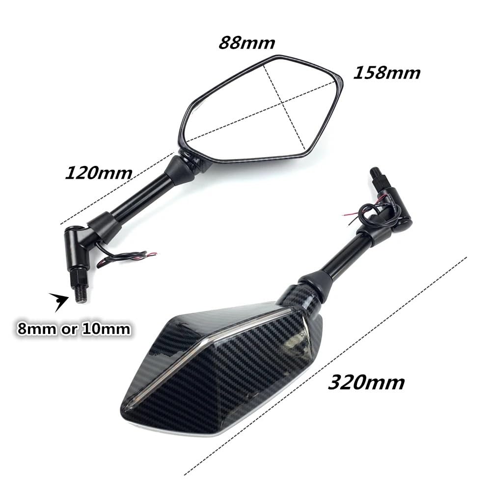 Moto Lusterko końcówkowe kierownicy Motocyklowa k Pasuje Do Bmw R1200gs R1200GS R1200RT Uniwersalny 10mm Światło Do Motocykla Lusterko Wsteczne Lusterka Wsteczne Obudowa Boczna