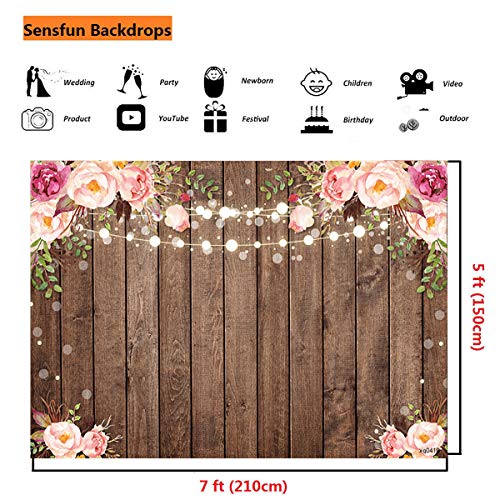 Sensfun fondo floral rústico 7x5ft para fotografía miniatura 4
