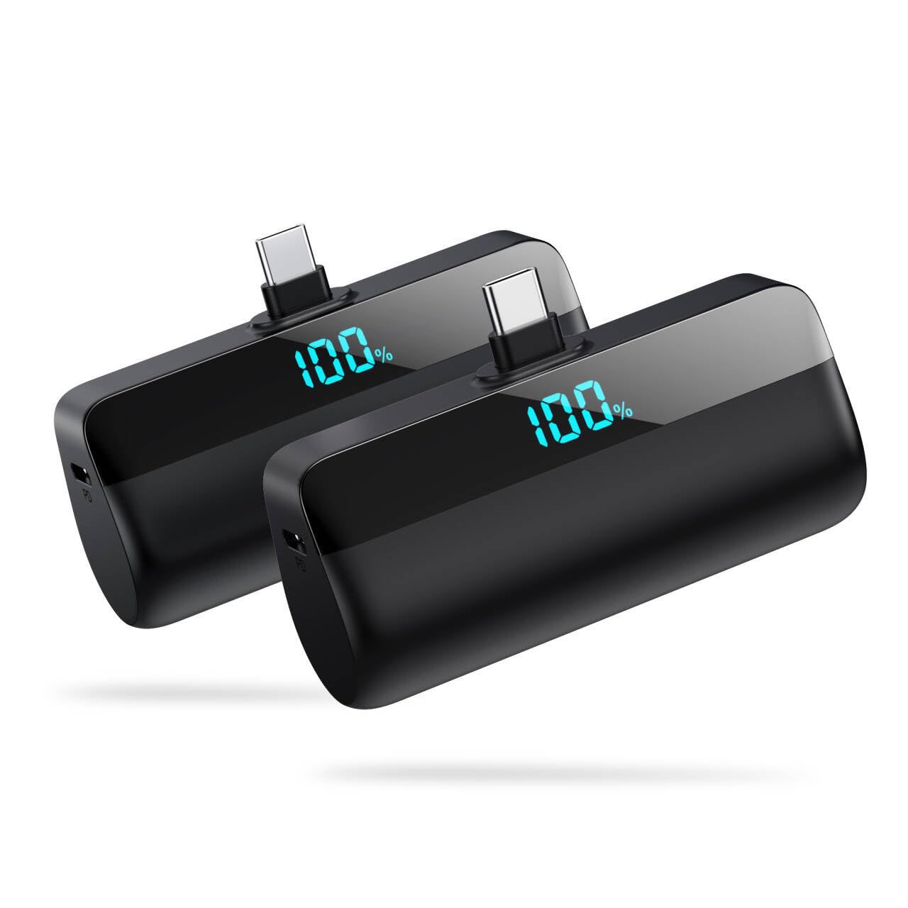 Mini caricabatterie portatile per iPhone serie 17/16, 5500 mAh PD, ricarica rapida USB C, batteria essenziale da viaggio per iPhone 17/17 Pro Max/16/15 Series Galaxy Android, nero + nero, confezione