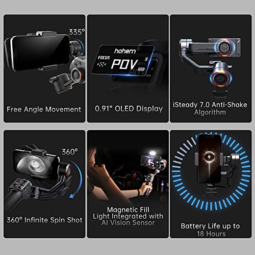 SAANTE iSteady M6 Kit 3-Axis Smartphone Gimbal Stabilizer Anti-vibração Phone Vlog Gimbal 360° Rotat