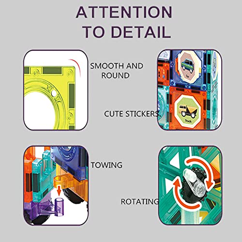 71 Pcs Magnetic Building Blocks, 3D Magnet Building Tiles, Stem Construction Building Set, Educational Toys For Kids,Stacking Toys With 2 Car，Magnet Toys For Boys Girls Kids Age 3+ #TOP4