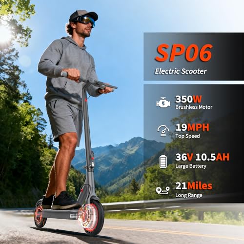 Image of VOLPAM Electric Scooter, 19 /22MPH, 500W /800W /350wMotor, 60 /40 /31 /23 /15Miles Long Range, Dual Braking, Max Load 264 lbs