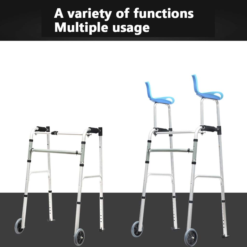 YXCKG Andador Plegable Ligero De 2 Ruedas, Andador para Ancianos, con Asiento, Andador para Adultos con Rueda, Altura Ajustable, 30-45 Pulgadas (Size : No Pad)