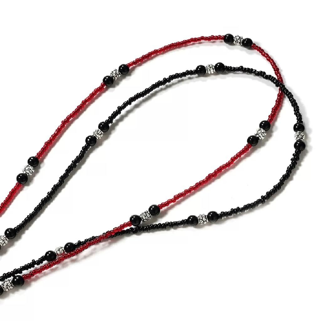 Cadena anticaída for Gafas, Cadena Colgante for Gafas de Sol con Cuello(Rosso)