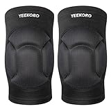YEEKORO Knee Pads with Thickened SBR Pad Sports Knee Support Sleeve Anti-Slip Wrestling Knee Braces for Adult Teenagers Knee Protector for Pain Relief, Workout,Snowboarding,Volleyball,Soccer（1 Pair）