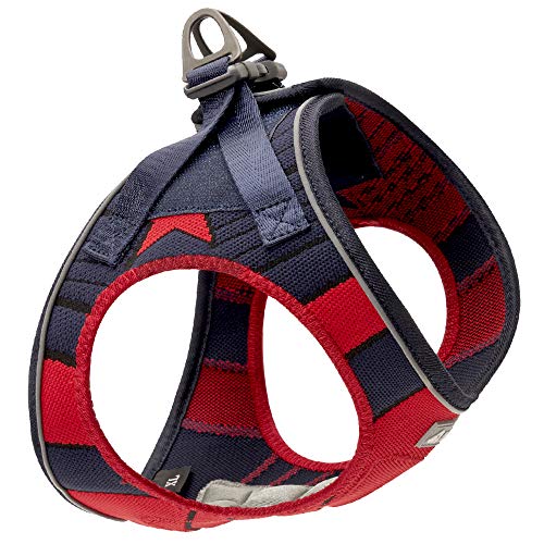 AUROTH Step-in Dog Harness Cat Harness Walking Escape Proof Vest Harness for Kitten Puppy Breathable Soft Mesh Padded Dog Harness Reflective Pet Harness for Small Medium Dog Red (XS, Chest 12-13.5")