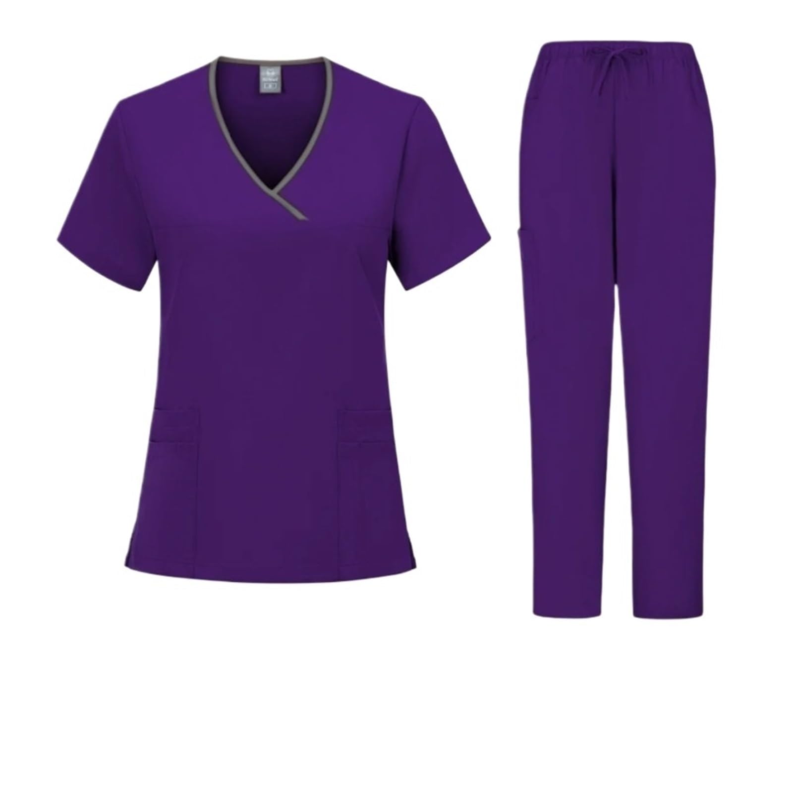 Divisa Sanitaria Donna Infermiera Salone di Bellezza Abbigliamento da Lavoro Scrub clinico Top + Pant Spa Dottore Tunica Infermieristica Tuta Uniformi chirurgiche Set Scrub Donna