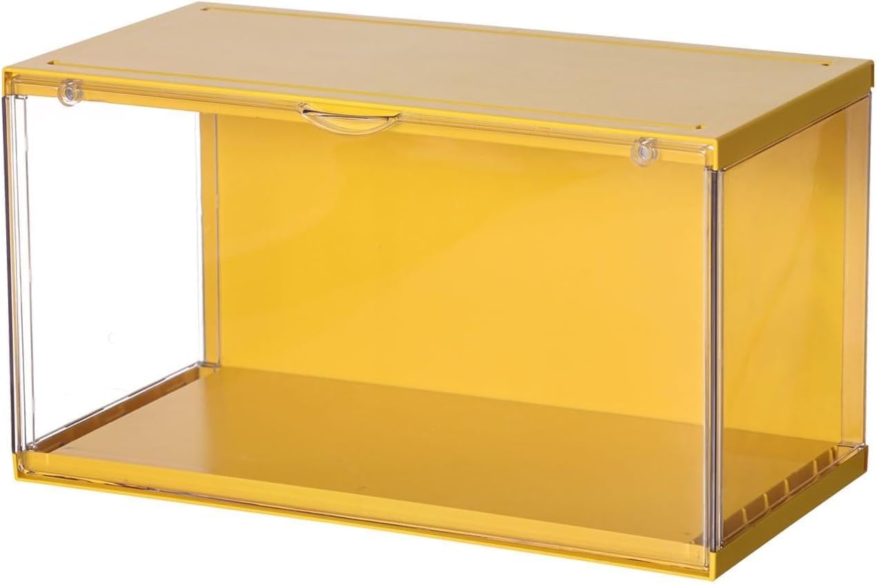 Clear Display Cases for Collectibles - Dustproof Display Cabinet with Removable Backdrop, DIY Scene Setup for Action Figures & Model Collections (Black)