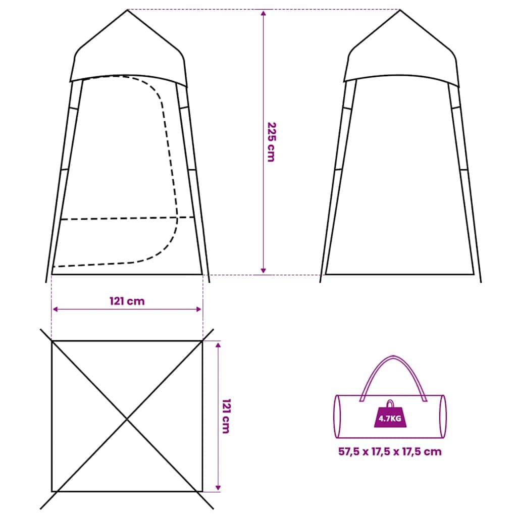 Tenda da toilette verde, impermeabile, da campeggio, con tettuccio antipioggia, pieghevole, con rivestimento in PU, con borsa per il trasporto, per protezione dalla pioggia e privacy